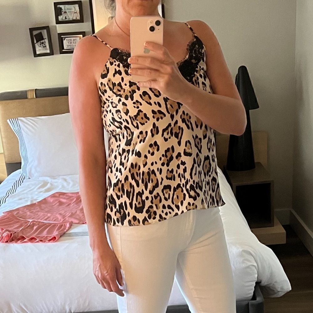 Socialite leopard and lace cami sz S